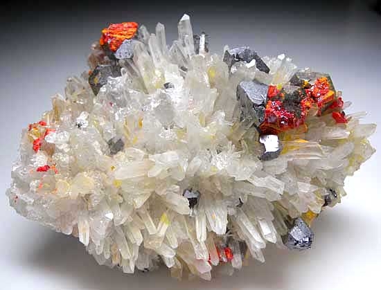 Galena, Realgar, Orpiment on Quartz from Mina Palomo, Julcani Dist., Peru [db_pics/pics/sa929a.jpg]